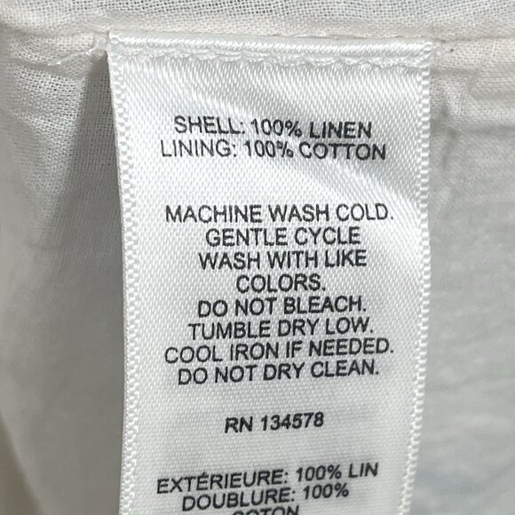 Vineyard Vines White Blue Linen Maxi Dress Floral Tropical Seahorse Sz Small - Picture 7 of 7